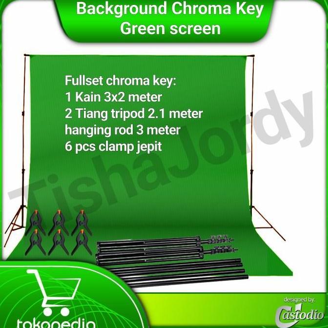 Paket Greenscreen chroma key backdrop green screen background studio