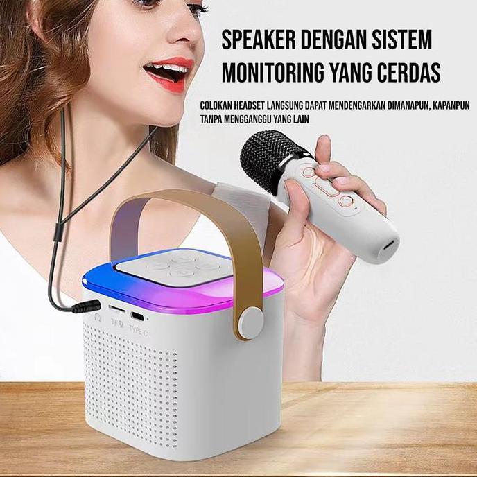 Karaoke Speaker Bluetooth 1 MIC 1 SET Mini Machine with 1 Wireless Microphone Bluetooth Karaoke Spea