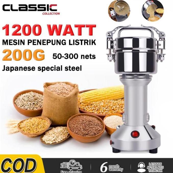 200G Mesin Grinder Bubuk Tepung Bumbu Penepung Mesin Giling Listrik Mesin Giling Bumbu Rempah Penggi