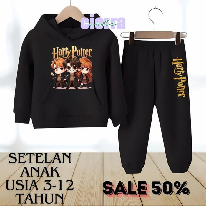 Ok75 dg-78 Setelan hoodie anak laki laki motif harry potter untuk usia 3-12 tahun Premium Original