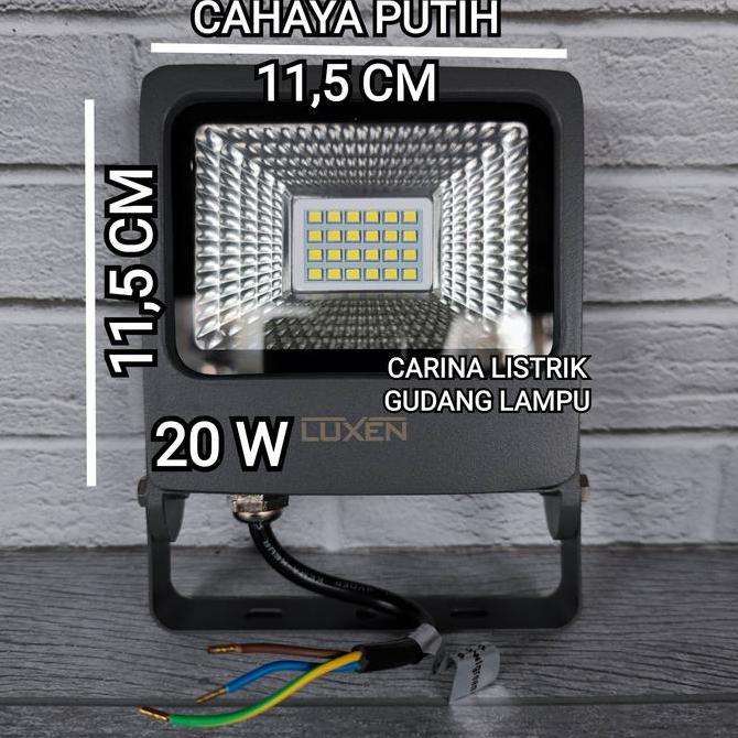 TERMURAH - LUXEN LAMPU SOROT LED FLOOD LIGHT 20W 20 WATT BAGUS ANTI AIR