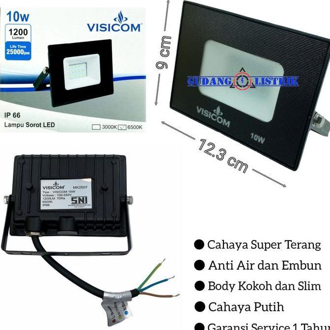 Lampu Sorot Tembak Led 10 Watt IP66 VISICOM MK2007