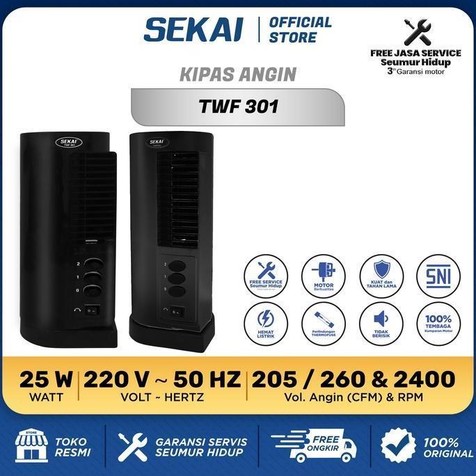 Sekai Kipas Angin Meja / Menara Tower Fan TWF 301 TWF301