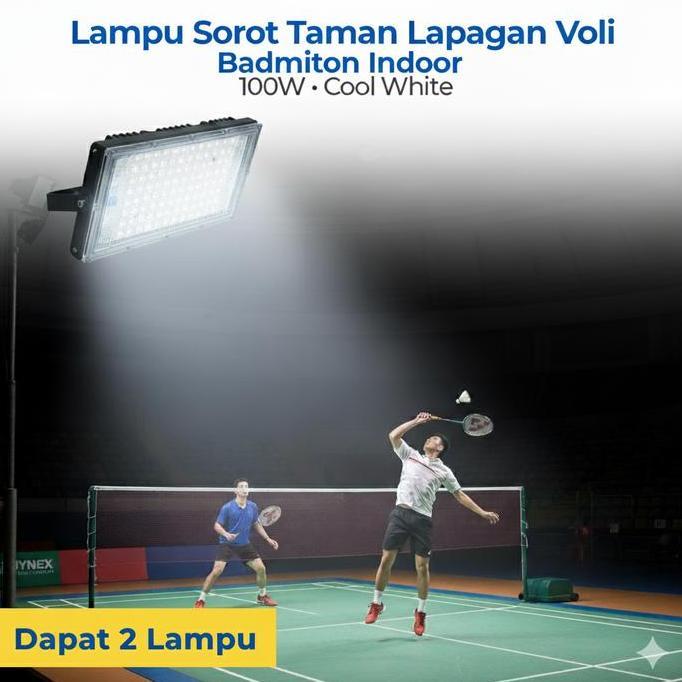 Lampu Sorot Taman Lapangan Voli Badminton Indoor 100W Cool White