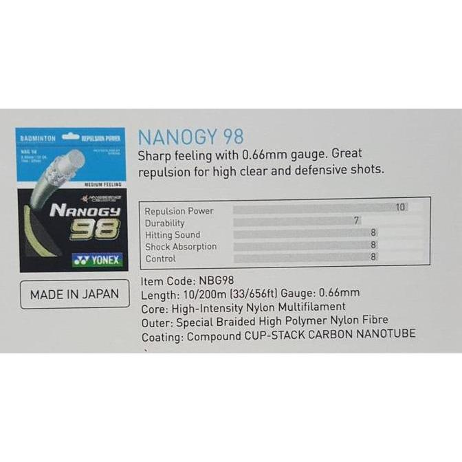 SENAR BADMINTON - YONEX NANOGY 98 SP - ORIGINAL