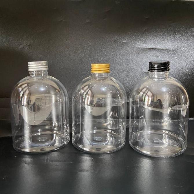 Botol Ulir 500ml Oval Pendek Tutup Aluminium / Botol 500ml Apel