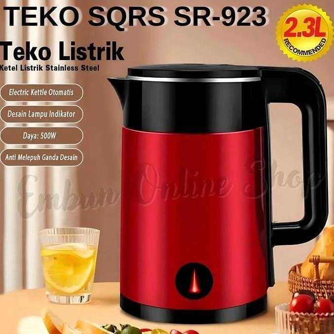 Kettle Teko Listrik 2.3L Pemanas Air Stainless Otomatis SQRS SR-923 / Teko Listrik SQRS SR-923 / Ele