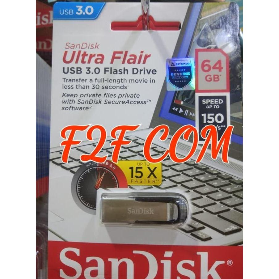 SANDISK FLASHDISK 64G GB ULTRA FLAIR CZ73 USB 3.0 UP TO 150 MB/S -64GB