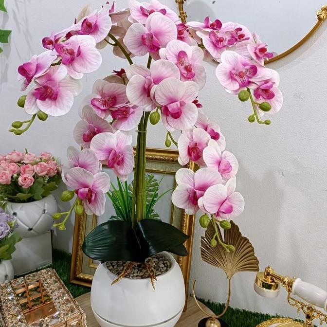 BUNGA PALSU ANGGREK CAB 5 VAS BOLA WAR