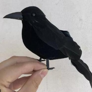 BURUNG GAGAK HITAM PALSU DEKORASI HIASAN HALLOWEEN CROW BIRD