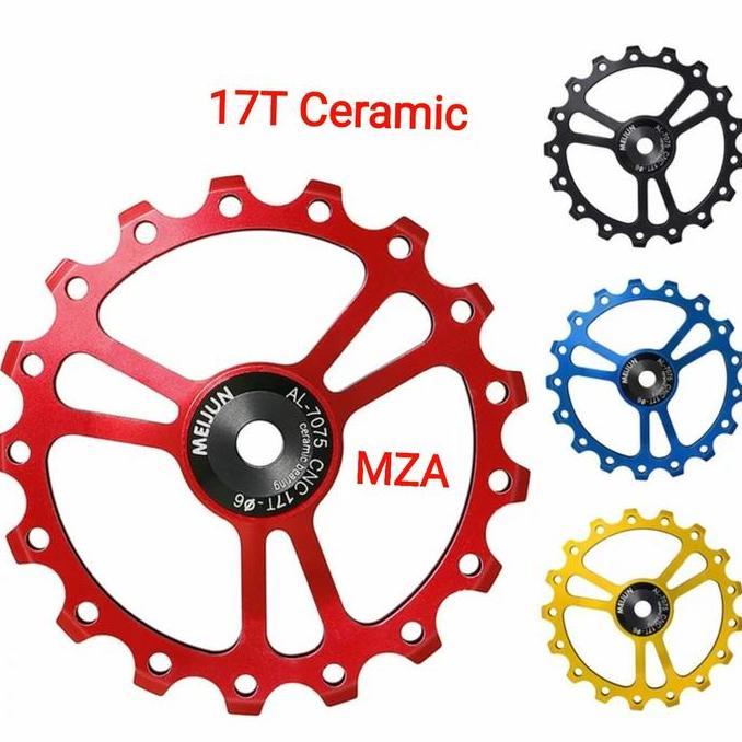 Promo Meijun Pulley 17T Ceramic Bearing Pulley RD Sepeda Ceramic Oversize COD