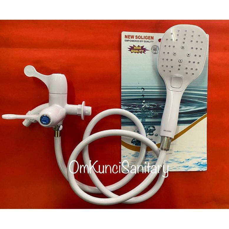 Set Soligen Hand Shower A 302 Kran Cabang Soligen Shower Mandi Kran Double Shower set