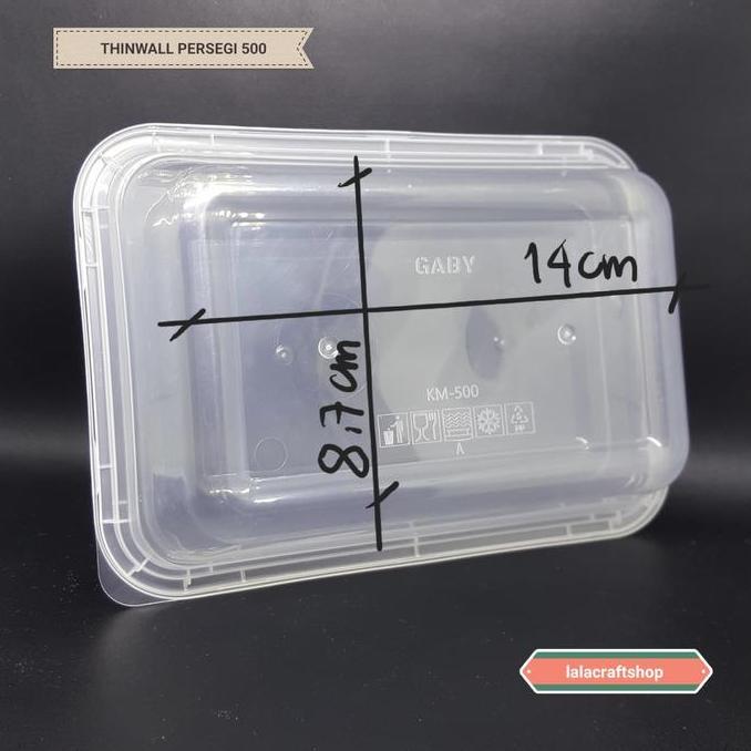 KOTAK PLASTIK GABY 500 ML/ THINWALL KOTAK 500 ML/pack 25 pcs