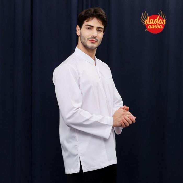 gr-8 bas-12 Am67 Baju Koko Kurta Haibah Dewasa Lengan Panjang Material Catton Adem Serap Keringat Me