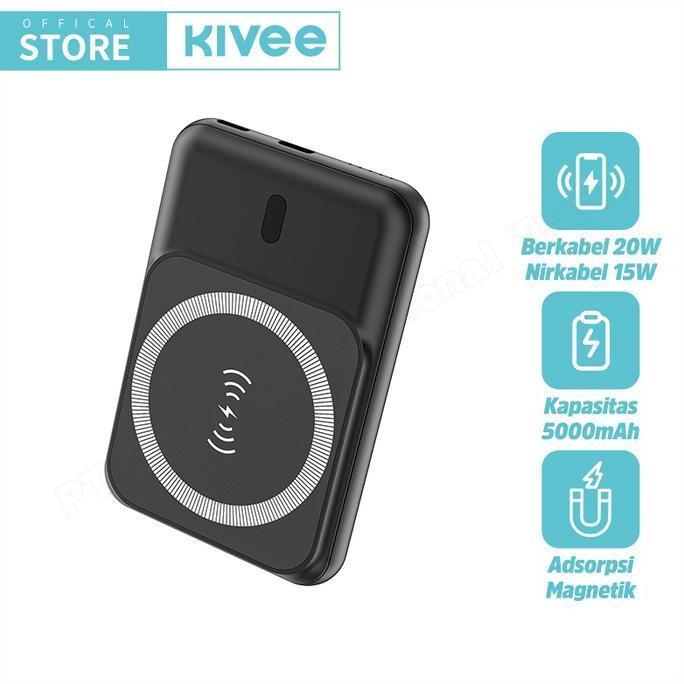 KIVEE Magnetic Power Bank 5000mAh Large Capacity 20W Wireless Fast Charger Portable Battery for Huaw