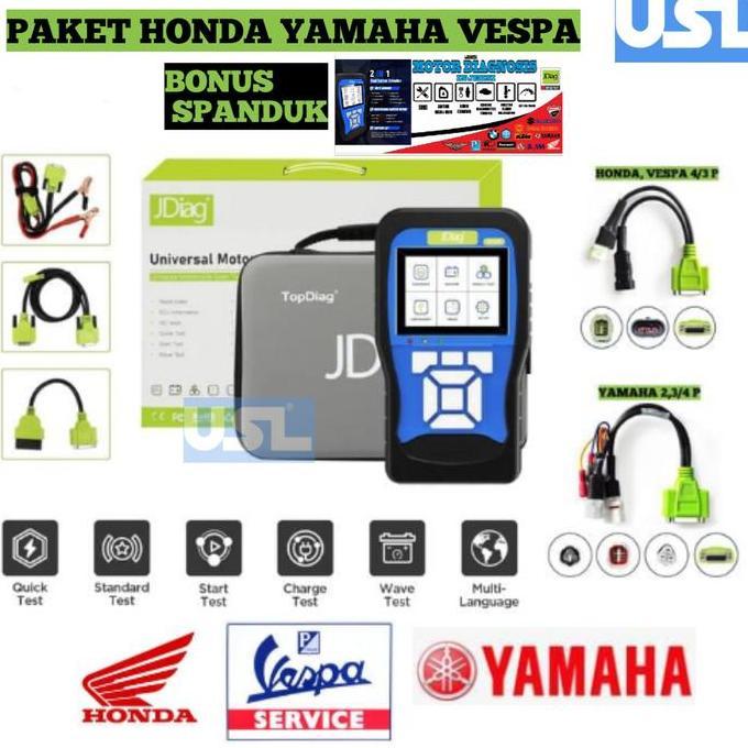Promo Jdiag M100 Scanner Injeksi Motor Honda Yamaha & Obd2 Diagnosis Tool Jdiag M100 Cod