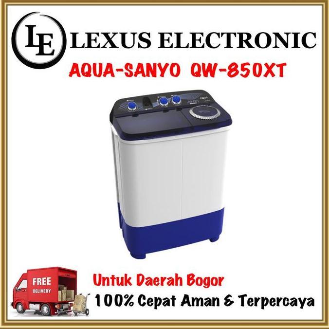 TERMURAH - AQUA SANYO MESIN CUCI 8KG | QW850XT | QW850 | MESIN CUCI 2 TABUNG 8KG