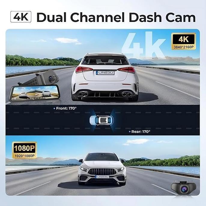 TERBARU - Lingdu Dashcam LD4K - 4K+1080P
