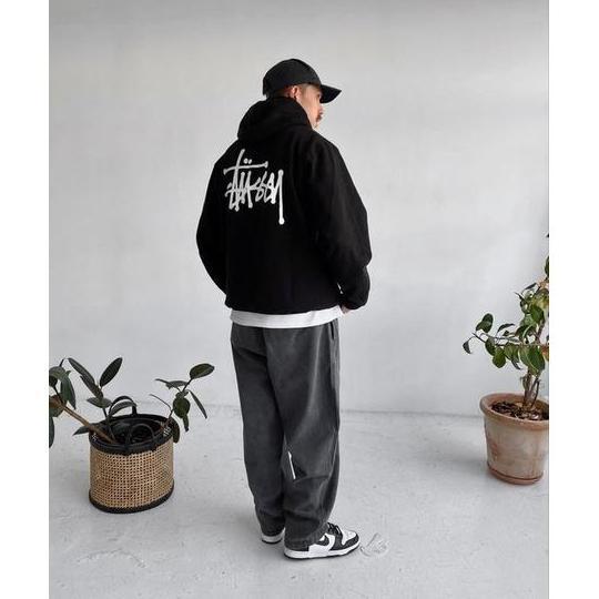 STUSSY Basic Logo Black Pullover Hoodie - ORI LS