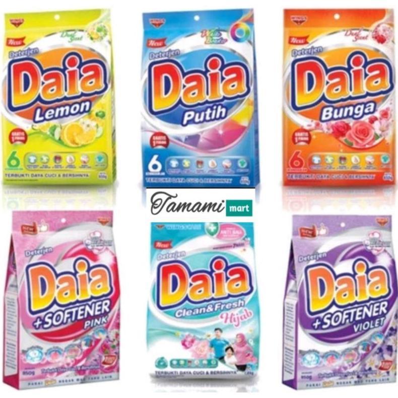 Ready stock Daia detergent powder 245 gr kemasan 5000 an sabun cuci baju bubuk fresh lemon floral bl