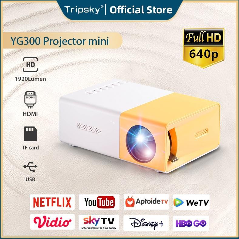 Tripsky Proyektor mini YG300 Portable Led mini Proyektor hp mini Home Theater Proyektor Proyektor