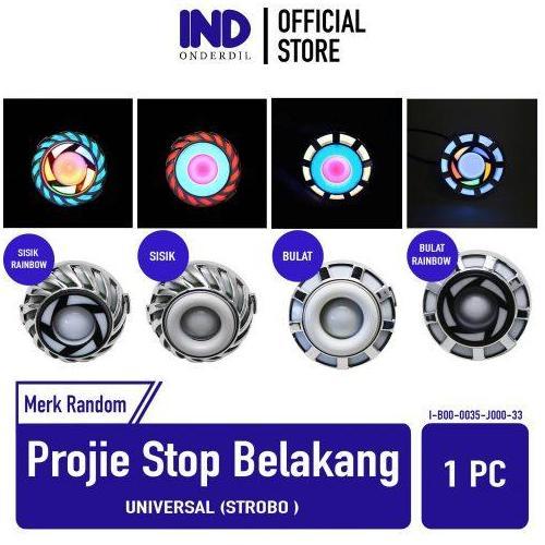 TERMURAH - Lampu Stoplamp-Stop Lamp Belakang Projie-Ironman-Pelangi-Rainbow-Bulat-Sisik Strobo Untuk