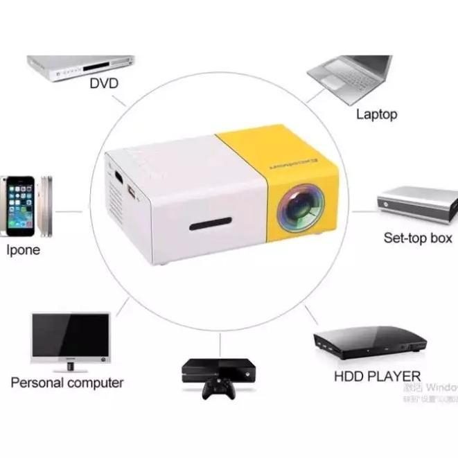 Super Mini Proyektor YG-300 Pembesar Layar LED Portable Projector Home YG300 TV Bioskop Rumah Remote