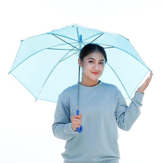 Promo Payung Tongkat Payung Transparan Bening Payung Korea Cod