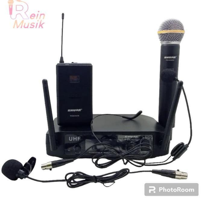 Mic Wireless Shure PGX 242/93 isi 3 - 1 pegang 1 jepit 1 bando Original