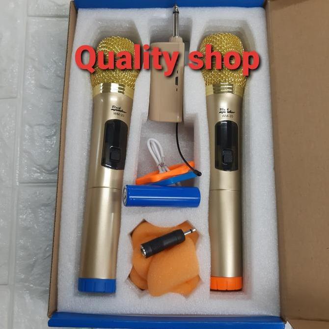 Mic Wireless Blackspider Wm20 Isi 2 mic baterai charger UHF Original