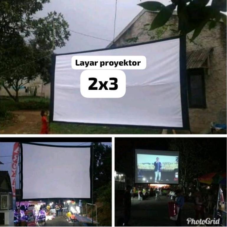screen proyektor/layar proyektor 2x3 bisa tembak dari depan atau dari belakang Proyektor