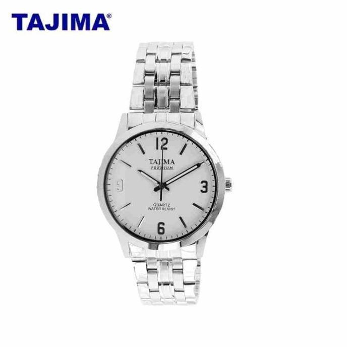 DY10 >> Jam Tangan Analog Pria Tajima Premium 5024 Silver Stainless Steel Water Resist 3 ATM Garansi