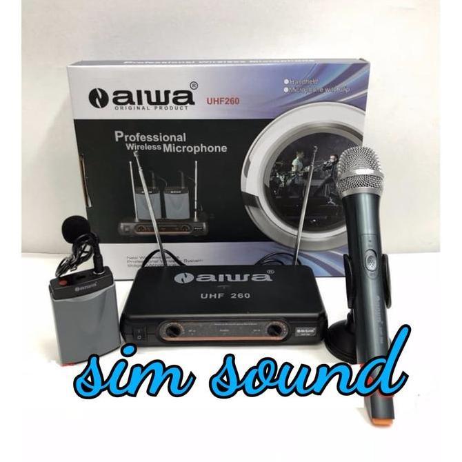 MIC WIRELESS AIWA UHF 260 MICROPHONE AIWA UHF260 HANDHELD CLIP ON Original