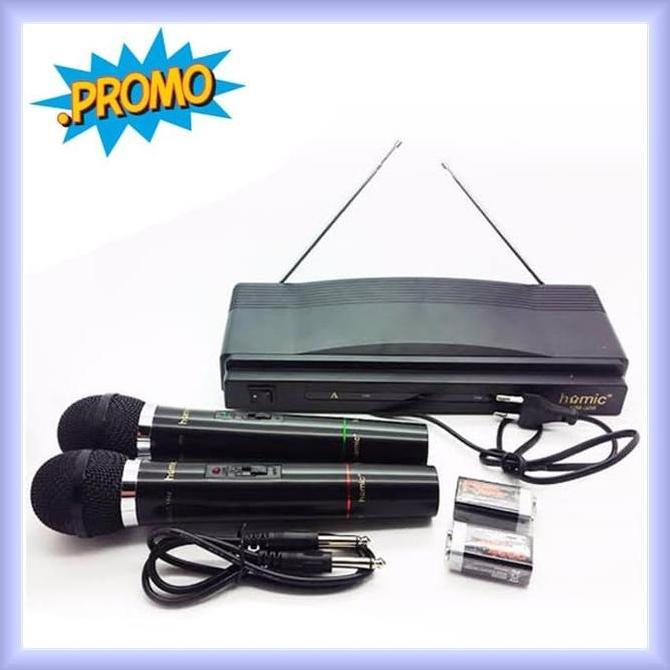 Homic HM 306 mic Wireless Double suara ngebass suara jernih Original