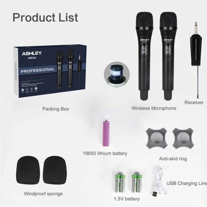 mic wireless ashley wr300  mik werles ashley wr 300 original Original