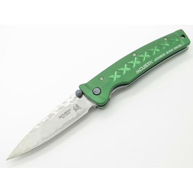 Edc Folding Knife Mcusta Vg10 Damascus Tsuchi Bushi Fusion 85Mm Green