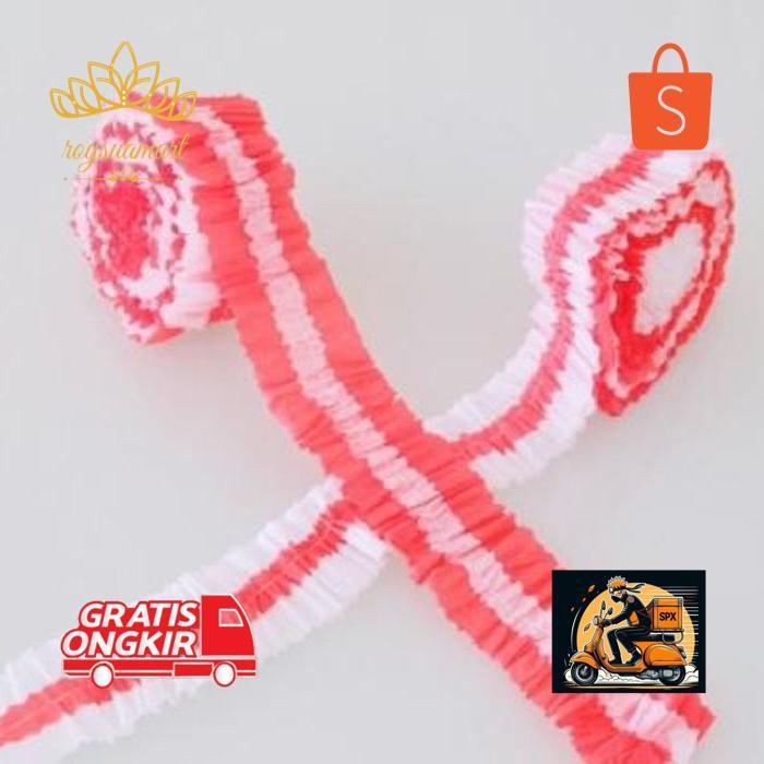 As23 ad-77 GC27 kertas krep merah putih kerut dekorasi DIRGAHAYU HUT RI Original Hemat Termurah