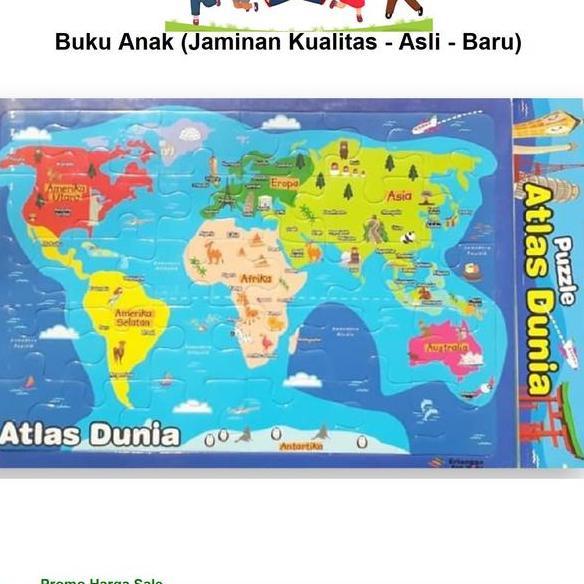 Puzzle Peta Atlas Dunia Untuk Anak Erlangga For Kids