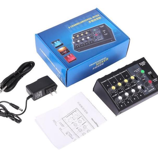 Mini Mixer Audio Analog 8 Input Untuk Home Studio Musik Dan Karaoke
