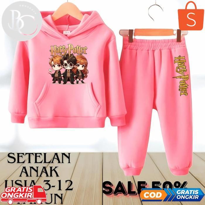 ew-45 Re27 uk-12 Setelan hoodie anak laki laki motif harry potter untuk usia 3-12 tahun Murah Origin