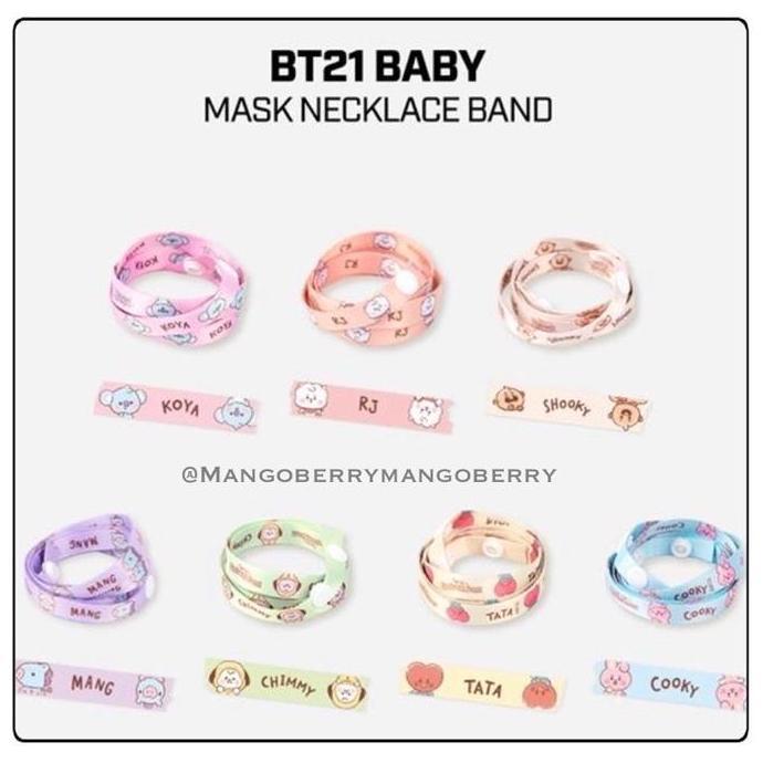 BT21 Line Friends Baby Mask Neckl band (strap masker BT21)