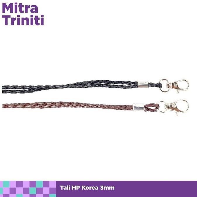 Tali Gantungan HP/Tali ID/Tali kulit kepang 3 mm