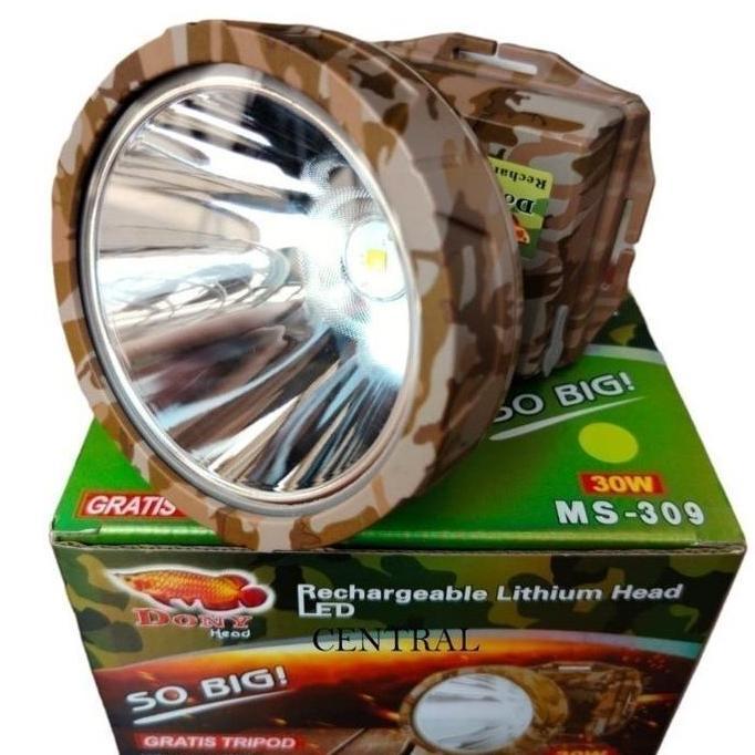 Senter Kepala Cas Dony Ms 309 Sobig 30 Watt 30W 30 W Qled Led T6 Murah Super Terang Murah Sintar Don