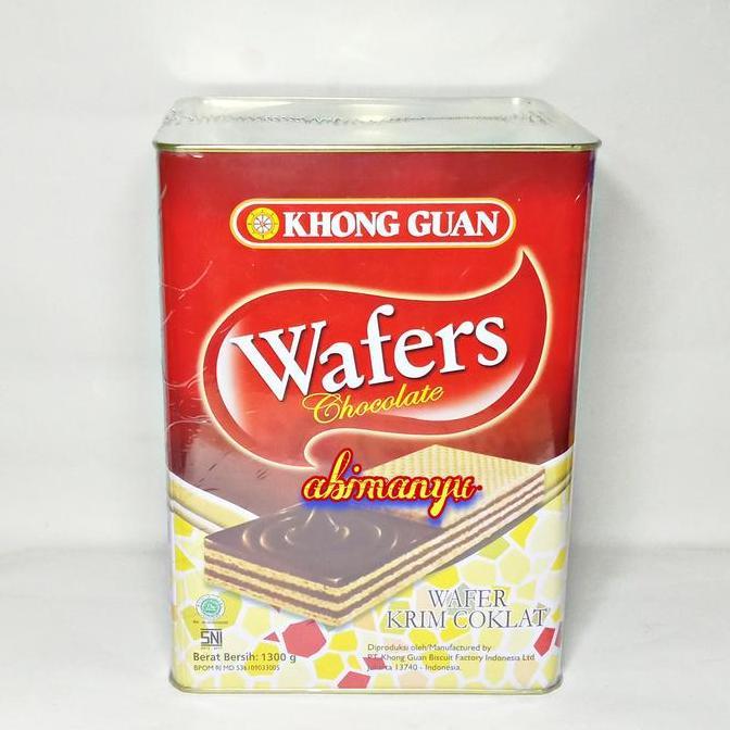 WAFER COKLAT KHONG GUAN KALENG BESAR 1300 GRAM Snack Manis Cemilan ARG