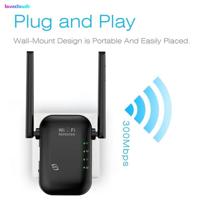 Loveclouds WiFi Repeater 300Mbps/Penguat wifi/Wifi extender/mini repeater/Sinyal WiFi Memperluas Jan