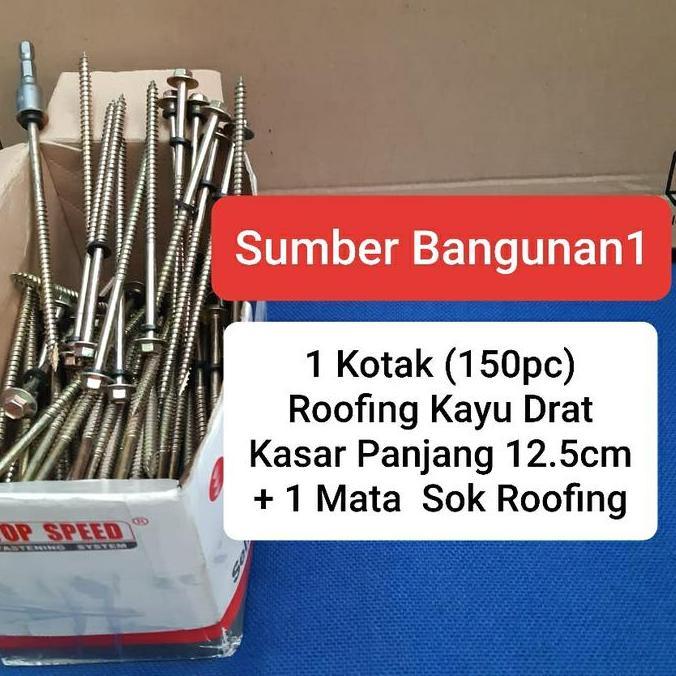 Promo Roofing Kayu Drat Kasar Panjang 12.5Cm Sekrup Roofing Panjang Cod
