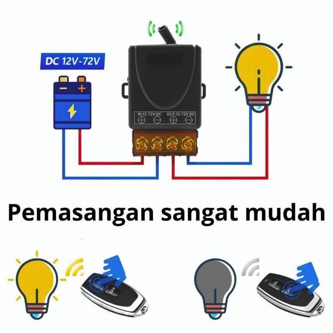 Relay Switch Ac 220 Dc 12V 1Ch Remote Control Saklar On Off