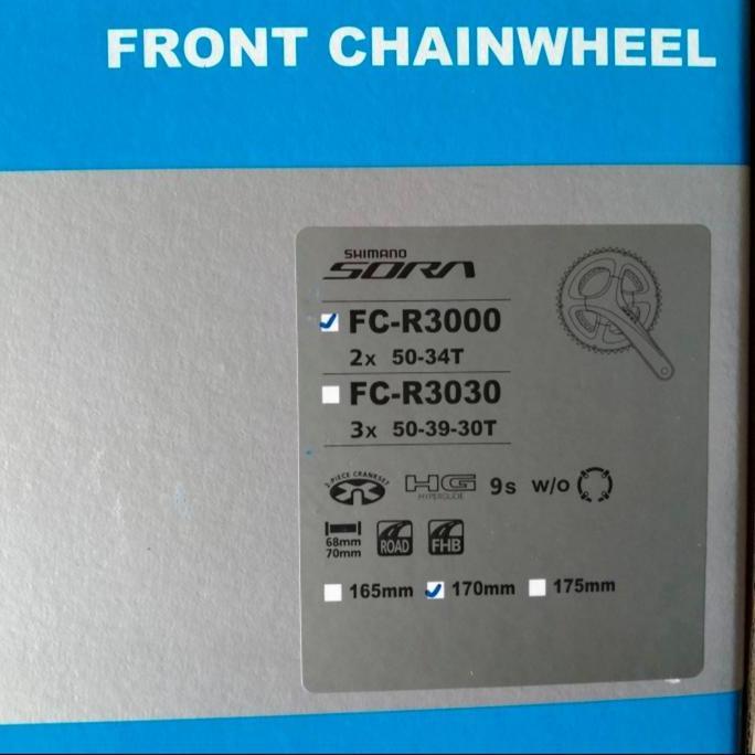 Crank Shimano Sora Fc-R3000 Hollowtech 2 50/34T Gir Crank Sora R 3000 Original With Box
