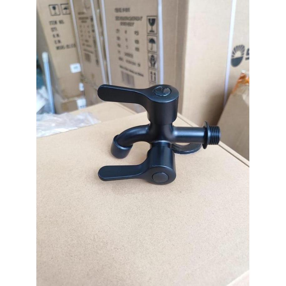 Fiorentino Kran Cabang / Kran Tembok / Kran Air cabang 2 aliran warna hitam