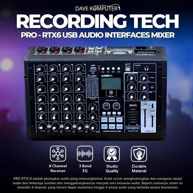 RECORDING TECH PRO RTX6 RTX-6 PRO-RTX6 USB AUDIO ANALOG MIXER ORIGINAL DAN TERPERCAYA